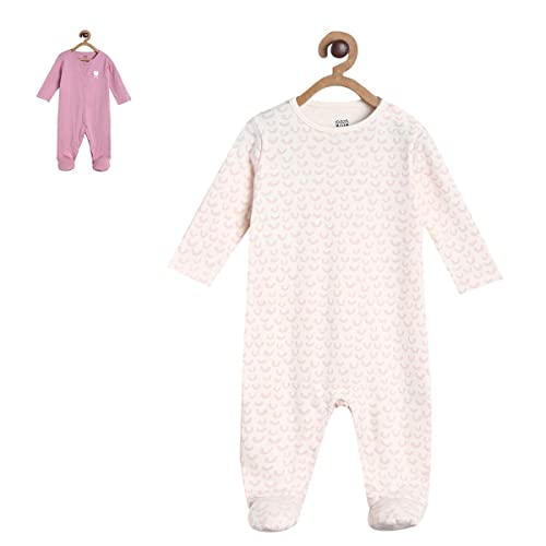 Image of miniklub Infants Girls Set Of 2 Printed Pure Cotton Sleep Suits