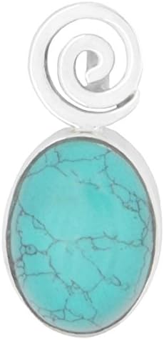 ERCE Turquoise Pendant Spiral Oval 925 Silver