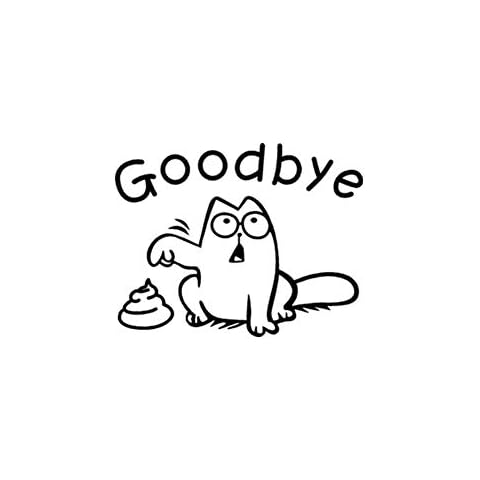 Lustiges Toiletten auf Wiedersehen Katze-toiletten-Aufkleber Cover