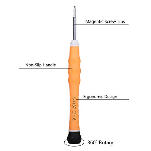 KER Precision Screwdriver Set of 6, Mini Screw Driver Professional Repair Tool Kit for Eyeglass, Glasses, Sunglasses, Electronics, Small Toys, PC, Clock and Watch (One)