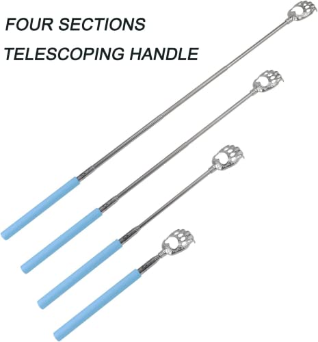 Image of WOVTE Bear Claw Extendable Blue Back Scratcher for Men 2Pack, Stocking Stuffers for Men Women Adults, Mothers Day Fathers Day Birthday Christmas Gifts for Men Women Mom Dad Husband
