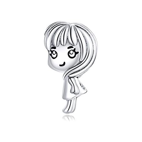 Little Girl Charms fit for Pandora Bracelet,Sterling Silver Family Charms Fashion Jewelry Women Girls Gift With Jewelry Box Cover