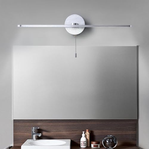Aplique de pared LED de 60cm con interruptor de cremallera para espejo de baño moderno plata 3