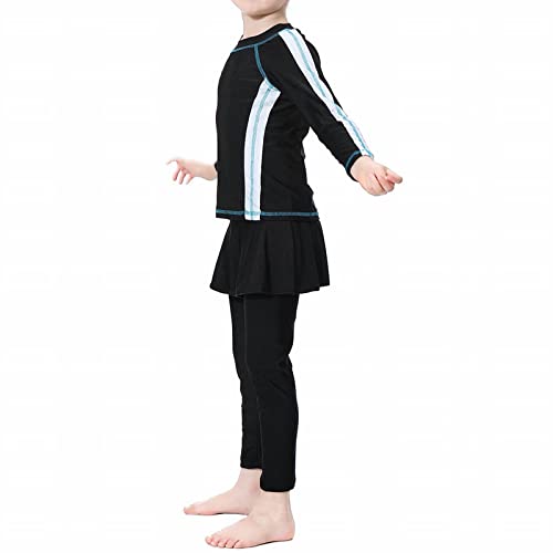 Muslim Girls Conservative Swimwear 3 Piece Long Sleeve Swimsuit Kids Full Cover Moderate Beachwear Girls Swimsuit4