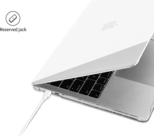 EooCoo Funda para MacBook Air 13 Pulgadas M1 A2337 A2179 A1932 2018-2021, Carcasa Rígida de Plástico + Cubierta del Teclado + Paños de Pulido, Cristal Transparente