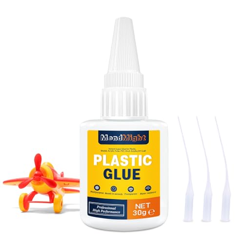 Pegamento para Plástico 30g - Adhesivo Instantáneo Ultra Resistente | Para Acrílico, PVC, Manualidades | No Tóxico & Antigoteo