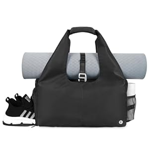 sportsnew Yoga Gym Bags for Women with Shoes Compartment and Wet Dry Storage Pockets with Adjustable Yoga Mat Holder, Black Pink Red Grey Green Army Green Purple Beige