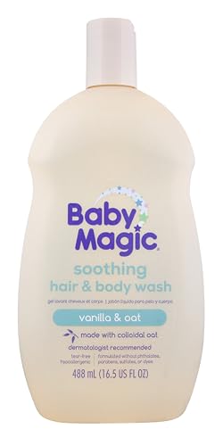 Baby Magic Soothing Hair & Body Wash | Soothes and Cleanses Baby's Delicate Skin | Tear-Free | Vanilla and Oats | 16.5 fl oz.