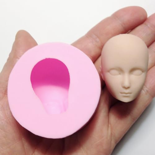 M01152 MOREZMORE Silicone Mold Male Face Head Man 1:6 Scale Boy Doll Mold for Polymer Clay or Cake or Soap