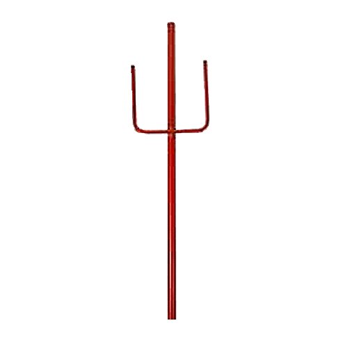 Absperrleinen-Halter Ø 14 x 1200 mm geriffelt Neptunhaken Absperrleinenhalter & Schnürpflock 120 cm Robuster Erdnagel mit Neptunhaken 100% Stahl Rot lackiert geriffelt Stabile Absperrstange