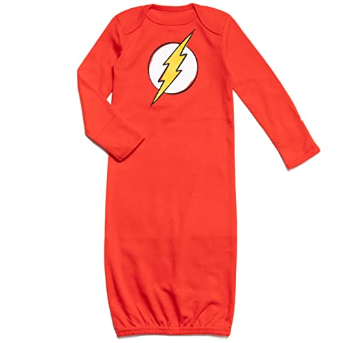 Dc Comics Justice League Batman Superman The Flash Newborn Baby Boys 3 Pack Sleeper Gowns Black/Blue/Red 0-6 Months #TOP2