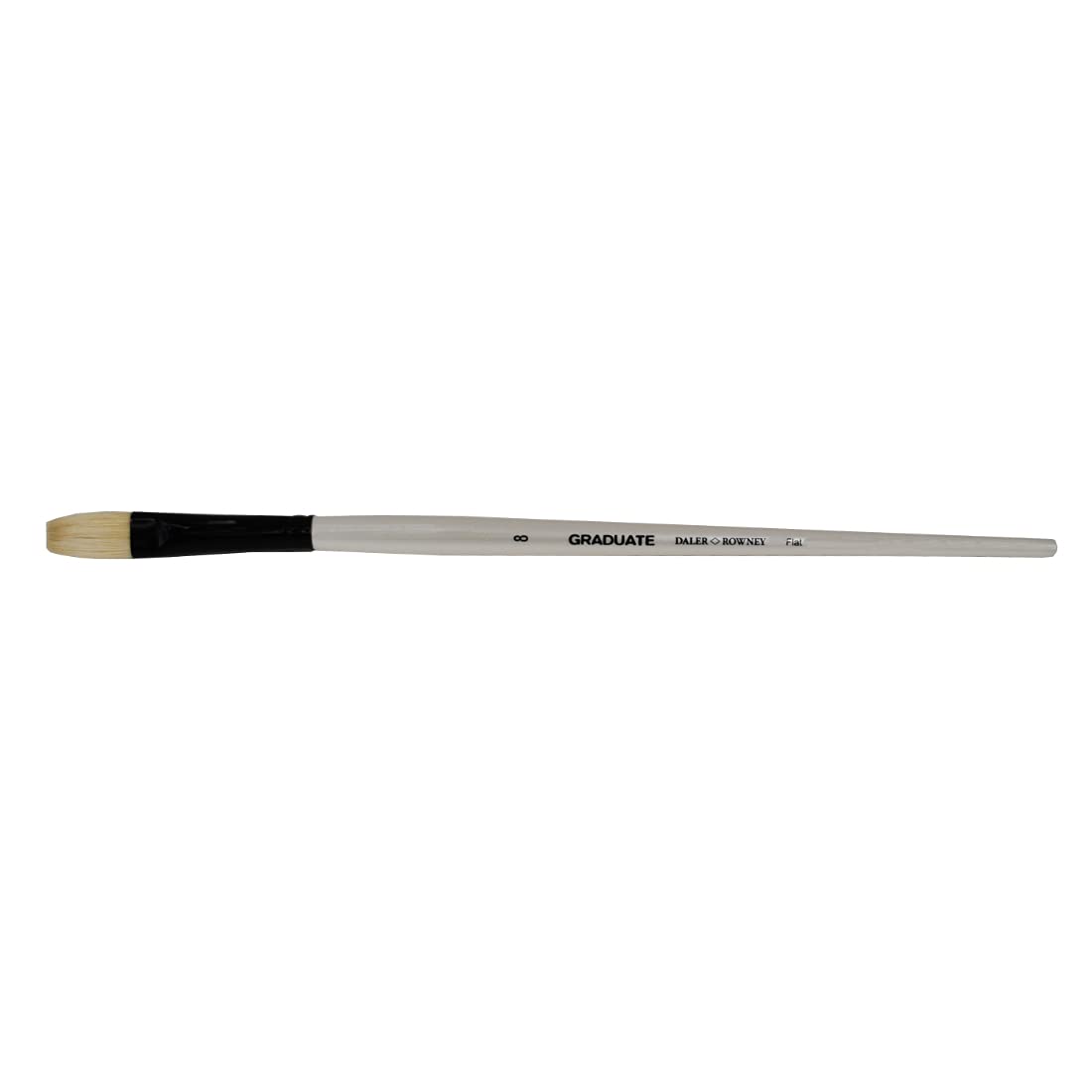 Daler-Rowney Graduate Oil Brush, Natural Hog Bristle, Long Handle, Flat, 8 — image 1
