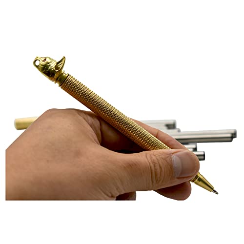Lopenle 1 Pcs Solid Brass Pen Novelty Cat Pens Metal Animal Gel Pens Cat Head Pen With 12Pcs Replaceable Rollerball Pen Refills For Men Or Women Office Family Gifts. #TOP5