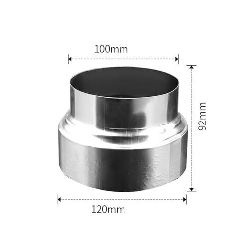 Tiardey Rauchrohr-Reduzierring, Rohrreduzier-Ofenrohr, Anschluss von 120 mm an 100 mm-Heizungen, geeignet für starre Kanalheizungen, Klimaanlagen und Entlüftungsöffnungen