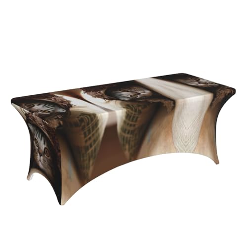 Nappe élasthanne anti-pli pour table rectangulaire 1,8m motif chat - 4
