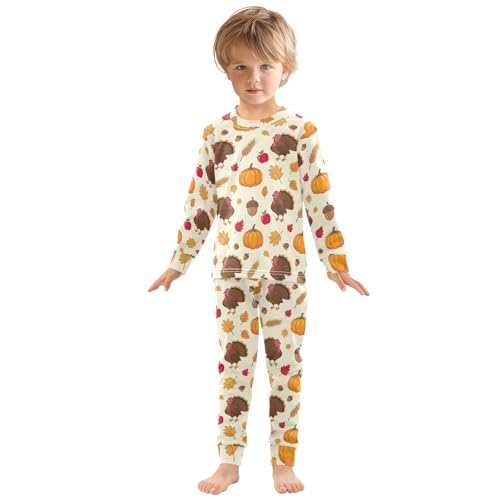 ODAWA Fall Pajamas Cartoon Turkeys Long Sleeve Pyjamas Sets 18M3