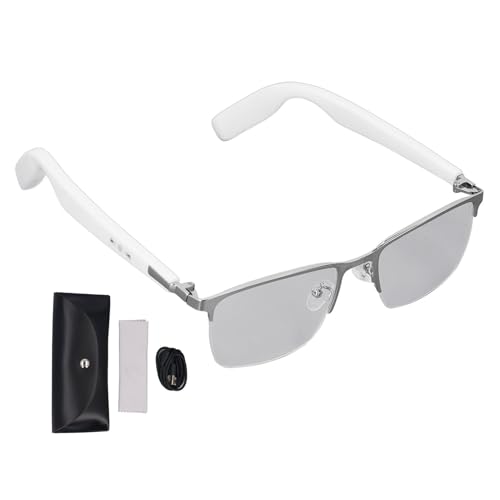 Gugxiom Lunettes Intelligentes Hommes Femmes, Lunettes Intelligentes Audio Bluetooth, Lunettes Bluetooth Anti-lumière Bleue pour Femmes et Hommes, Son d'oreille Ouverte avec Micro et