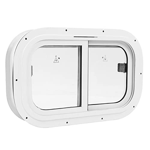 Marine-Fenster, 500 X 300 Mm, Abgerundetes Schiebefenster, Bidirektionale Bewegung, Gute Abdichtung, Hohe Transparenz für Schiff, Yacht, Marine-Schiebefenster (Mit 80 mm festem Rahmen)
