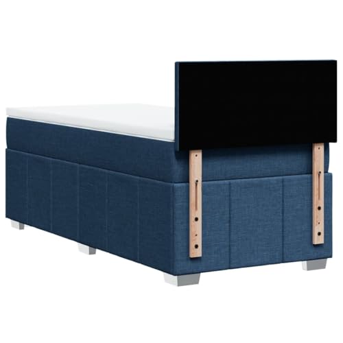 Bed metallbett bettgestell kopfteil bettBoxspringbett mit Matratze Schwarz 200x200 cm StoffGeeignet für Schlafzimmer – Bild 7