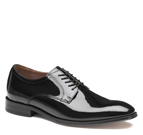 Johnston & Murphy Men's Anderson Plain Toe Lace-Up Oxford, Black Patent Leather, 8 M
