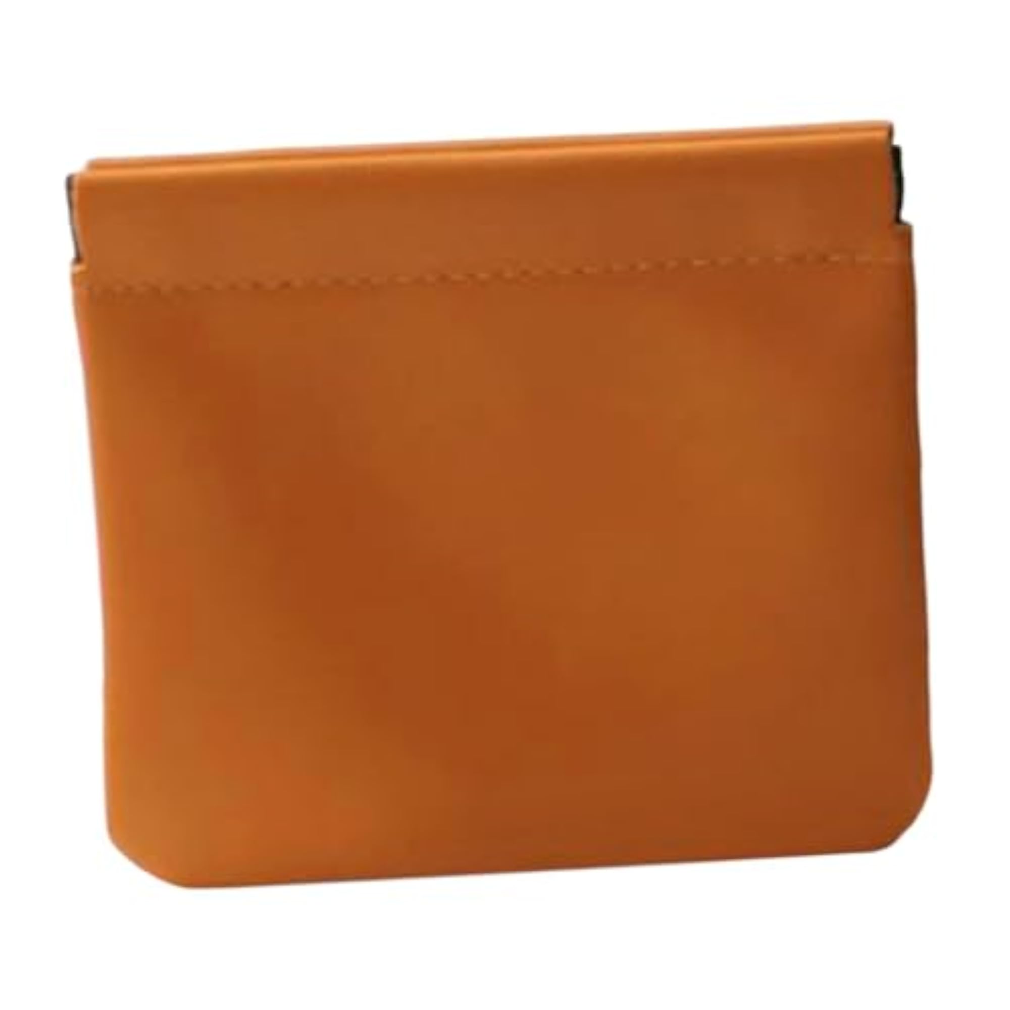 Orange Pocket Cosmetic Bag Self Closing Wallet