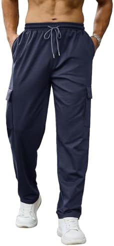 Effen joggingbroek met aantrekkoordje in de tailleband - Blauw - Man
