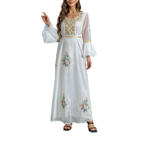 Robe brodée femme musulmane abaya ample de soirée dubaï
