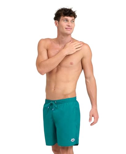 Image of ARENA Men's Icons Solid Beach Short Boxers Swimming Bermuda with Mesh Inner Brief, Side Pockets, Pool Beach Vacation Swimsuit