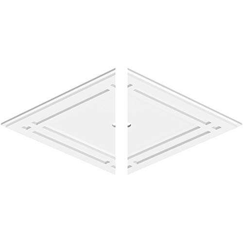 Image of Ekena Millwork CMP34X22DD2-01000 Diamond Architectural Grade PVC Contemporary, Two Piece Urethane Ceiling Medallions 34 inchW x 22 5 /8 inchH x 1 inchID x 12 inchC x 1 inchP