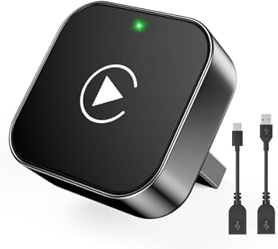 2025 Upgrade Wireless CarPlay Adapter for iPhone, Wired to Wireless Apple CarPlay Adapter, Mini Size USB Design for Cars with USB-A & Type-C Extension Cables, Stable Control & No …