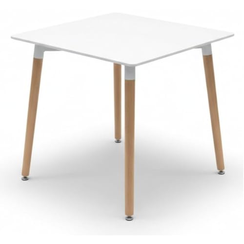 Noorsk Design Mesa Comedor Blanca 80x80 - Mesa Cocina - Mesa Comedor Pequeña (Blanco)