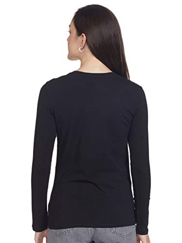 Image of Enamor Essentials Full Sleeve Round Neck Slim Fit Stretch Cotton Lounge Tshirt for Womens-E157
