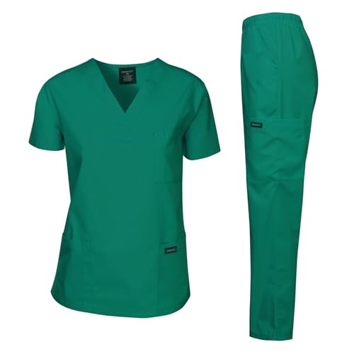 Image of Dagacci Scrubs Medical Uniform Women and Man Scrubs Set Medical Scrubs Top and Pants