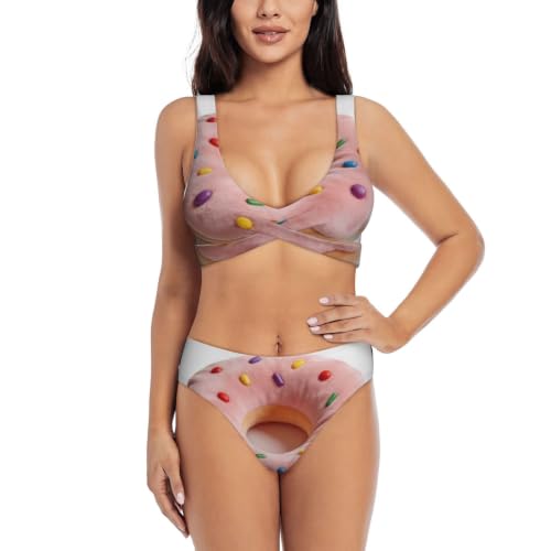 Bikini croisé push-up femme avec maillot de bain deux pièces triangle réglable