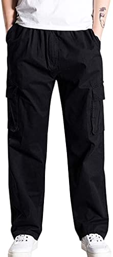 Pantalon de survêtement homme noir style militaire avec plusieurs poches de jogging