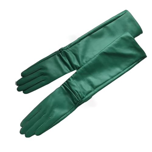 Guantes largos de piel auténtica para invierno en veladas de ópera