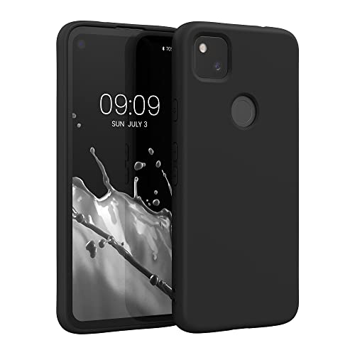 kwmobile Housse Compatible avec Google Pixel 4a Coque - Housse de téléphone Souple et Fine en TPU Silicone - Noir Mat