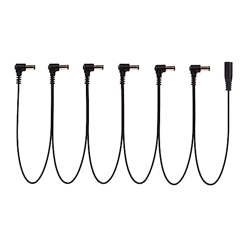 Hellery デイジーチェーンエフェクトケーブル、直角、電源コードギターエフェクターアクセサリー、キーボードアンプ、ベース用エレキギターエフェクトペダルケーブル, 6way