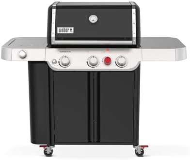 Weber Genesis E-335 Gas Grill for Outdoor Cooking, 3 Burners and 1 Side Burner, Black