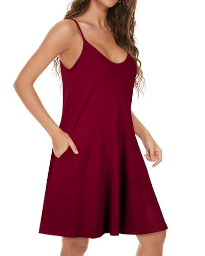 Image of JOELLYUS Womens Spaghetti Strap Dress Summer Dresses Beach Cover Ups Casual Sundresses with Pockets 2026