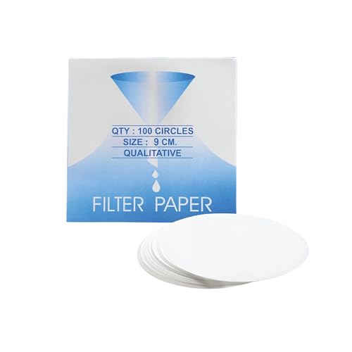 Image of EISCO Pack of 100 Premium Qualitative Filter Paper - 9 cm, 8-10 Micron, High-Purity Lab Paper for Chemistry, Liquid Filtration, Science Experiments, Research, Classroom & STEM Activities