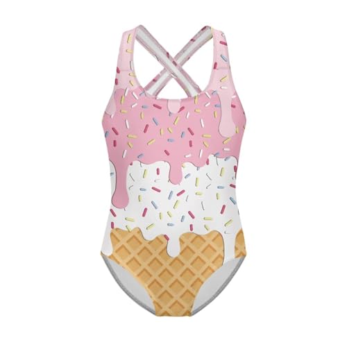 Image of Girls Swimsuit Criss Cross Back 1-Piece Summer Beach Swiwmear
