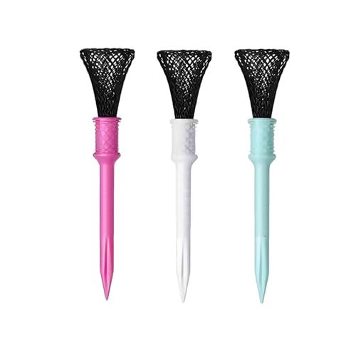 ゴルフボールティー, 摩擦軽減 メッシュ デザイン ベース 3ピース, 高弾性 室内 ゴルフティー, 男性 女性 ゴルファー 向け 練習 子供 家庭 屋内 父