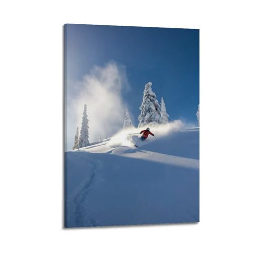 Art mural toile esthétique skieur JIDUHON peinture moderne haut de gamme de 40x60 cm