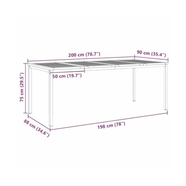Garten Essgruppe Teak & Edelstahl für 6 Personen Braun