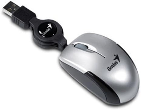 Genius Micro Traveler USB Retractable Silver Most Mobile and Super Mini Notebook Mouse