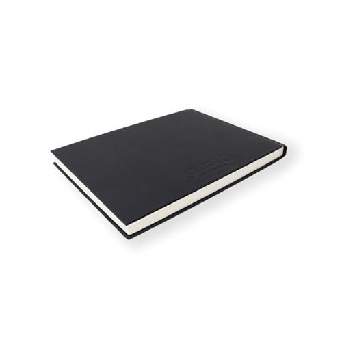 Artway Studio - Casebound A5 Sketchbook - Landscape - 92 Sides/46 Pages of 170gsm Cartridge Paper - Black Hardback Sketchbook - Image 2