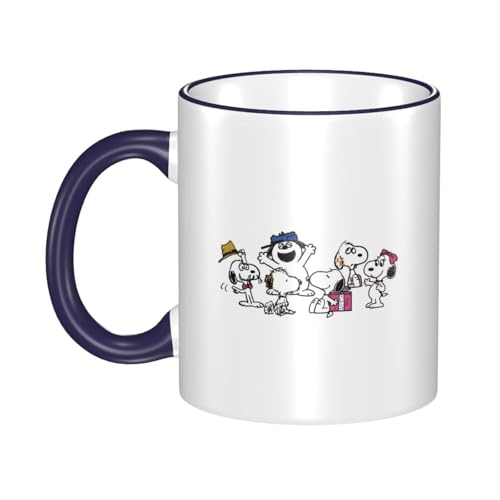 スヌーピー マグカップ 保温・保冷 電子レンジ対応 コーヒーカップ 陶器 セラミック 耐高温 軽量 個性人気 誕生日プレゼント大容量 Navy Blue