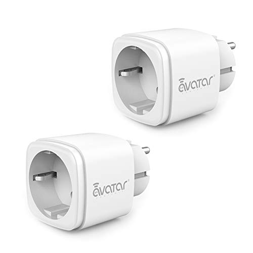Enchufe WiFi Alexa, paquete de 2 unidades, enchufe inteligente 16 A, enchufe WiFi para Smart Home, compatible con Echo Google Assisant by Avatar Controls