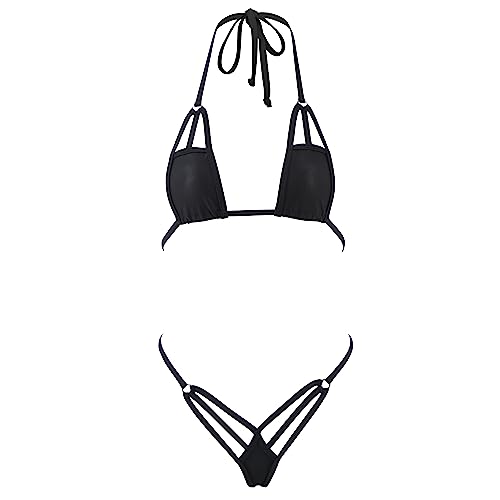 SHERRYLO Extreme Micro Bikini G String Thong Slutty Mini Bathing Suit Sexy Exotic Mini Swimsuit for Women Tanning Bikinis Set
